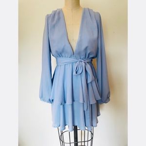 Ruffled Deep V Dress